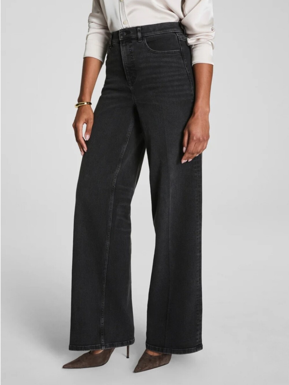 Spanx Shaping 360 Wide Leg Jeans Carbon Grey/Black Plus Size 2X (Fits 22-24 US)
